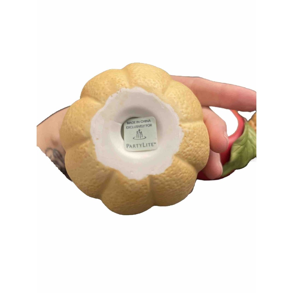 4 Partylite Tea Votive Porcelain Fruits Candle Holder Apple Pineapple Cantaloupe - Picture 15 of 16